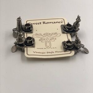 Sweet Romance Vintage Style Tea Set Tea Bag Weights (set of 4)